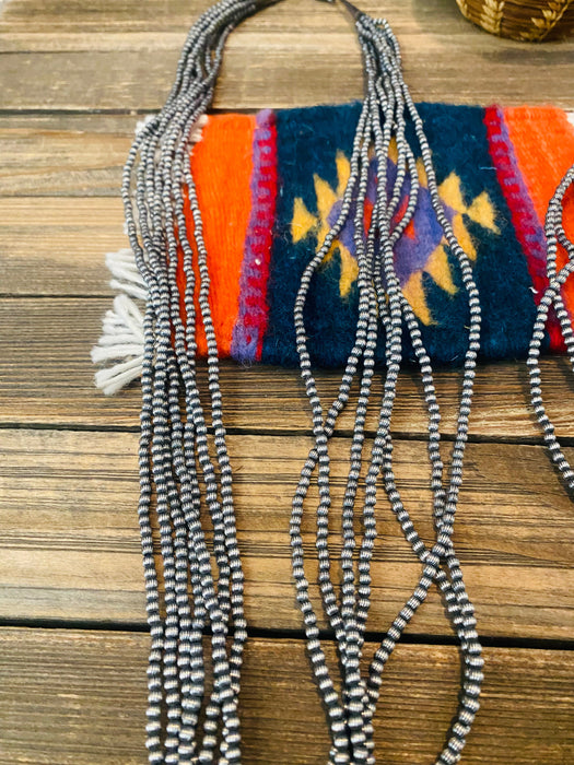 Navajo Sterling Silver Pearl 3mm Beaded Necklace 60” - Culture Kraze Marketplace.com