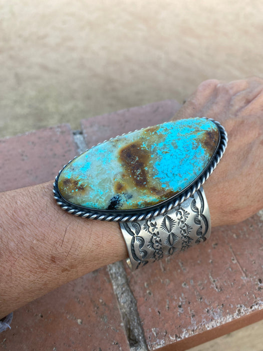 Jennifer Garcia Sterling Silver & Royston Turquoise Cuff Bracelet