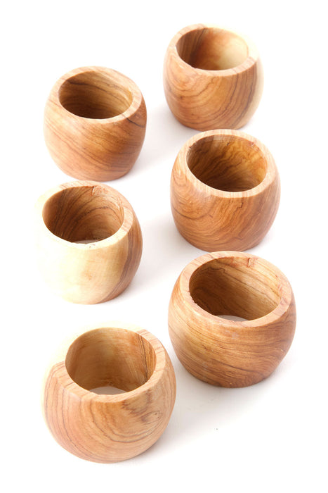 SET OF 4 Kenyan Wild Olive Wood Napkin Rings - Culture Kraze Marketplace.com