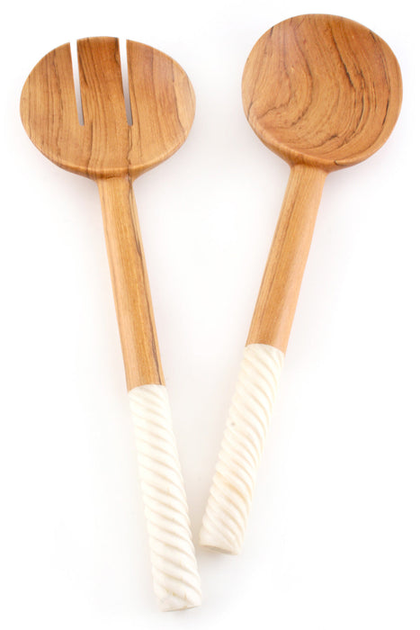 Kenyan Antelope Antler Salad Servers - Culture Kraze Marketplace.com