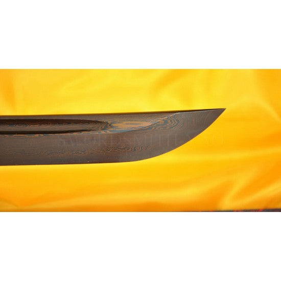 Hand Forged Black&Red Oil Quenched Damascus Full Tang Blade Iron Koshirae Japanese KATANA Sword - Culture Kraze Marketplace.com