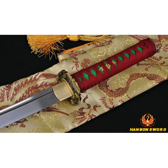 Fully Hand Made Janpense Samurai WAKIZASHI Damascus Steel Oil Quenched Full Tang Blade - Culture Kraze Marketplace.com