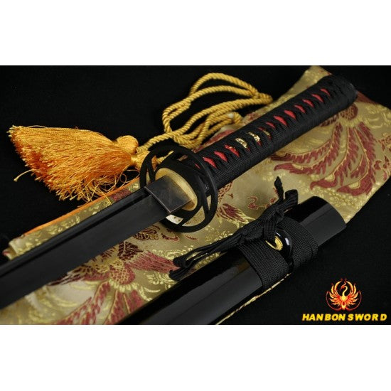 Japanese ninja sword black Blade Oil Quenched Full Tang traditional handmade - Culture Kraze Marketplace.com