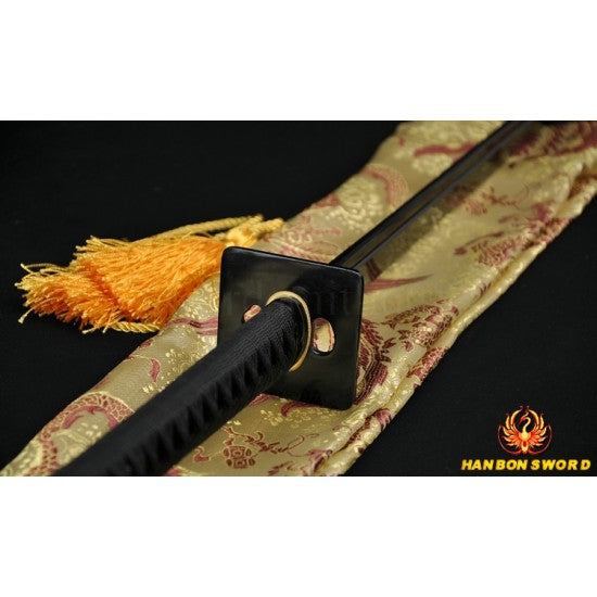 JAPANESE NINJA SWORD BLACK Blade Oil Quenched FULL TANG BLADE - Culture Kraze Marketplace.com