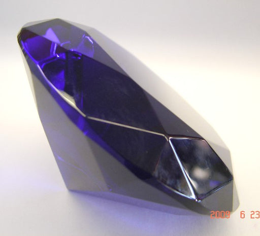 Dark Blue Crystal Paperweight-#80 with stand - Culture Kraze Marketplace.com