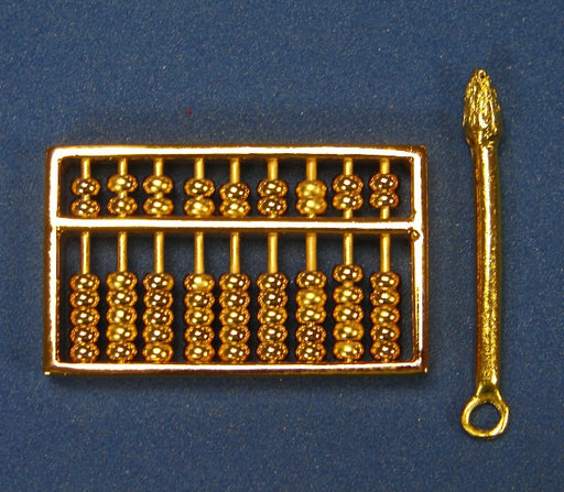 Golden Abacus with Golden Pen - Culture Kraze Marketplace.com