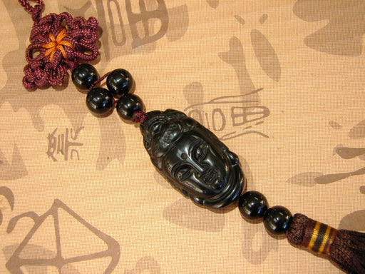 Black Stone Sakyamuni Buddha Head Charm - Culture Kraze Marketplace.com