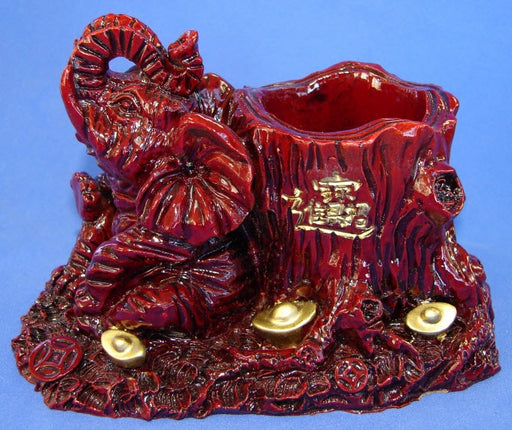 Red Elephant Statue w/ Pen Holder - Culture Kraze Marketplace.com