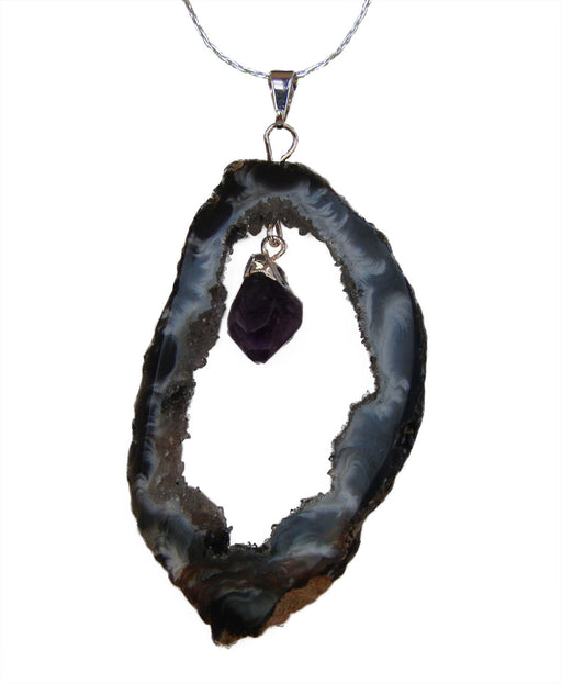 Geode Slice with Amethyst Pendant - Culture Kraze Marketplace.com