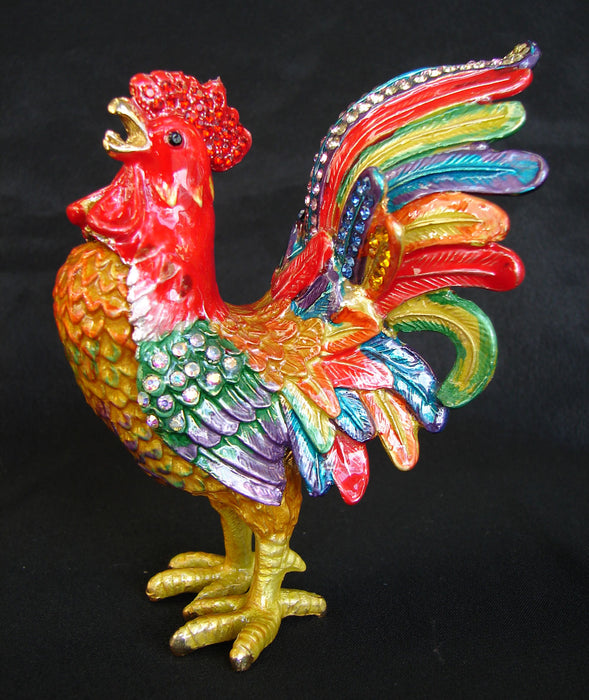 Bejeweled Rooster Statue - Culture Kraze Marketplace.com