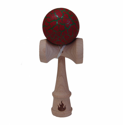 Green/Red Crackle Kendama - Culture Kraze Marketplace.com