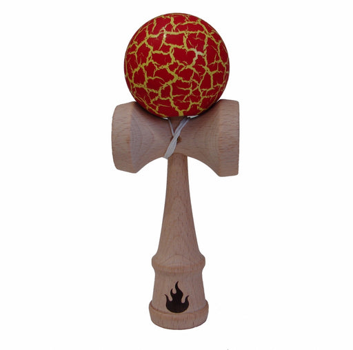 Yellow/Red Crackle Kendama - Culture Kraze Marketplace.com