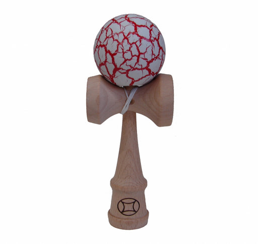 Red/White Crackle Kendama - Culture Kraze Marketplace.com