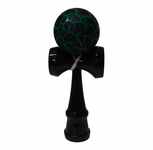 Green/Black Crackle Kendama with Black Handle - Culture Kraze Marketplace.com