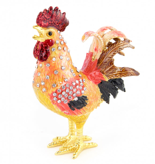 Bejeweled Metal Rooster Statue - Culture Kraze Marketplace.com