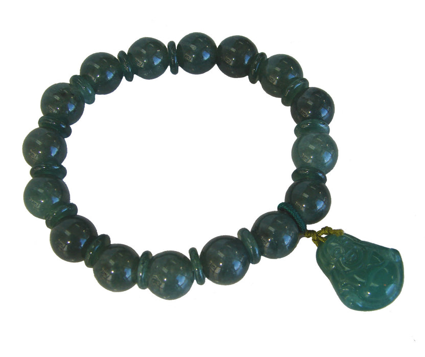 Chinese Green Jade w/ Buddha Pendant Bracelet - Culture Kraze Marketplace.com