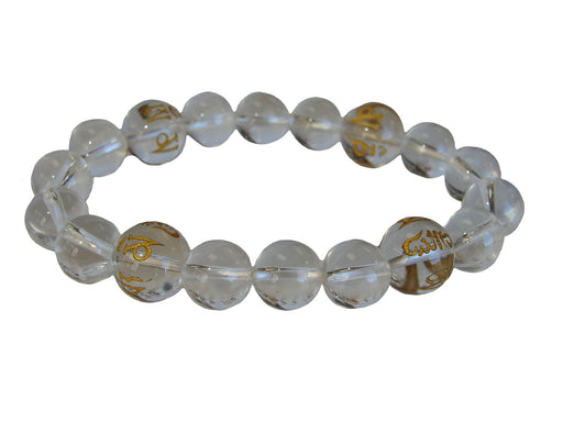 Clear Quartz Gemstone Bracelet w/ Mantra - Culture Kraze Marketplace.com