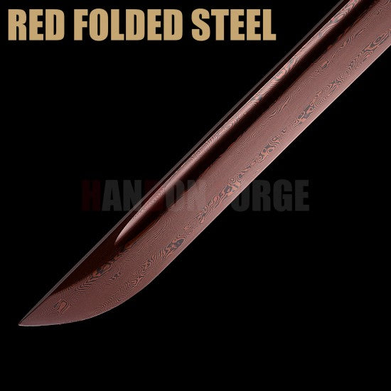 HAND MADE NINJATO SWORD SHIRASAYA RED FOLDED STEEL FULL TANG BLADE - Culture Kraze Marketplace.com