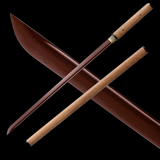 HAND MADE NINJATO SWORD SHIRASAYA RED FOLDED STEEL FULL TANG BLADE - Culture Kraze Marketplace.com