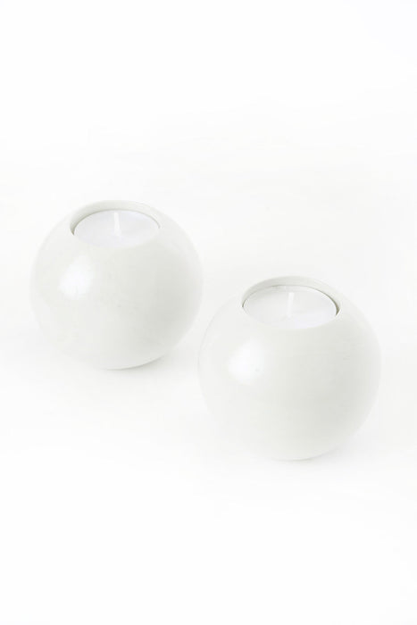 Set of 2 Natural Soapstone Globe Tea Light Candle Holders - Culture Kraze Marketplace.com